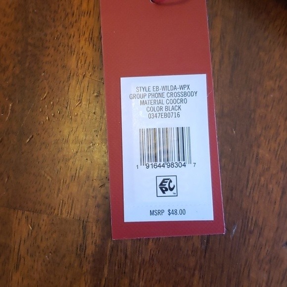 NWT Enzo Angiolini crossbody phone wallet FAUX Snake-skin Black - Picture 7 of 7